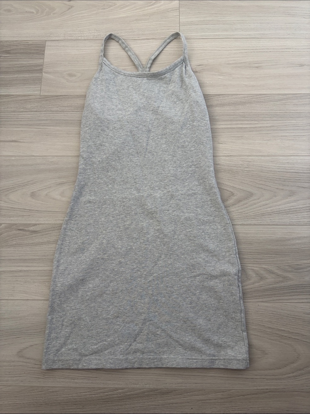 Aritzia Heather Gray Strappy Mini Dress